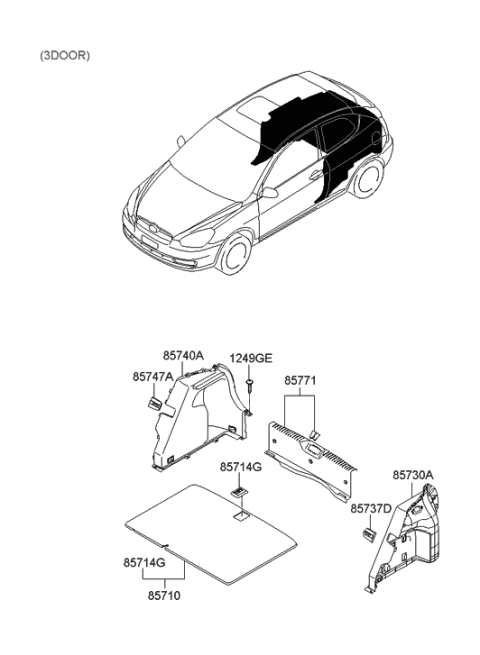 2005 Hyundai Accent Luggage Compartment Diagram 2