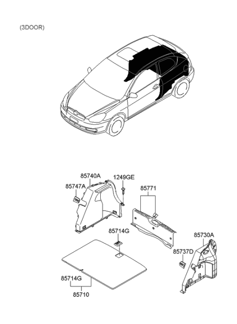 2005 Hyundai Accent New Body Style Luggage Compartment Diagram 2