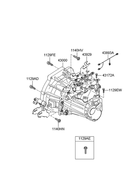 2005 Hyundai Accent New Body Style Transaxle (MTA) Diagram