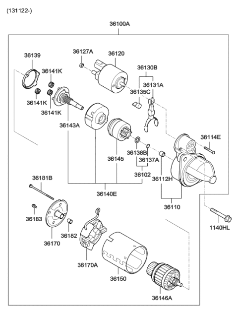2014 Hyundai Elantra US Alabama made Starter Diagram 2
