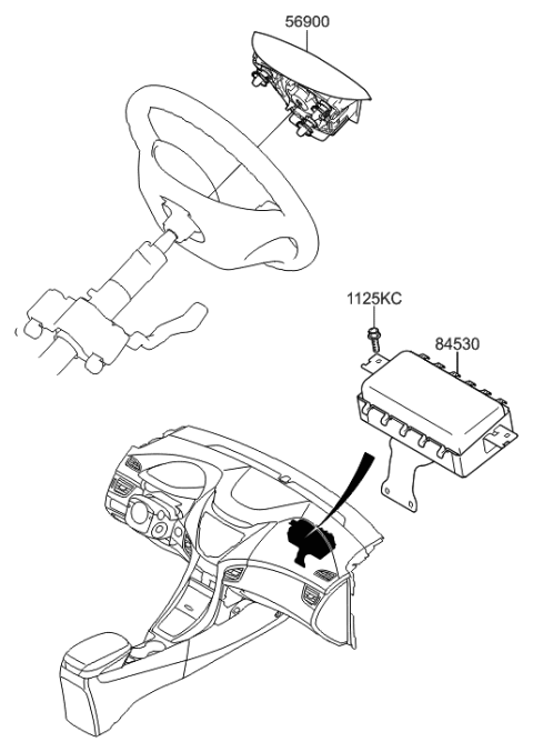 2014 Hyundai Elantra US Alabama made Air Bag System Diagram 1