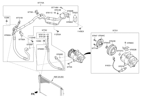 2014 Hyundai Elantra Air conditioning System-Cooler Line Diagram