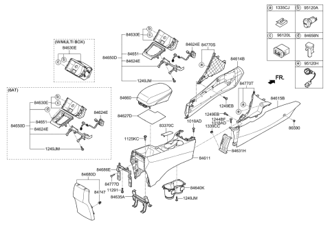 2014 Hyundai Elantra US Alabama made Console Diagram