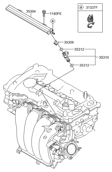 2014 Hyundai Elantra US Alabama made Throttle Body & Injector Diagram