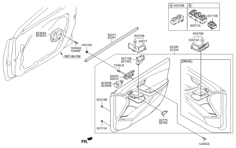 2015 Hyundai Elantra Front Door Trim Diagram