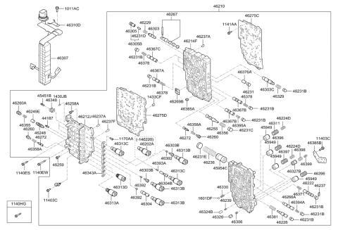 2014 Hyundai Elantra US Alabama made Transmission Valve Body Diagram