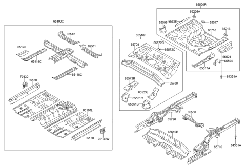 2015 Hyundai Elantra Reinforcement Assembly-Rear Seat Side Mounting,RH Diagram for 65543-3Y000