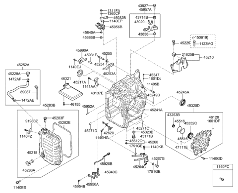 2014 Hyundai Elantra US Alabama made Auto Transmission Case Diagram 1