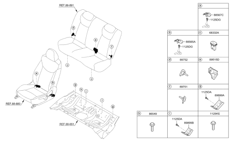 2014 Hyundai Elantra US Alabama made Hardware-Seat Diagram
