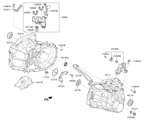 2014 Hyundai Elantra Transaxle Case-Manual Diagram