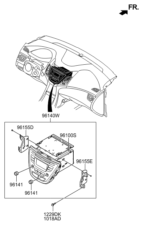2014 Hyundai Elantra Audio Assembly Diagram for 96170-3X156-GUFLT