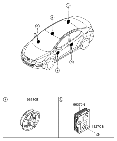 2014 Hyundai Elantra US Alabama made Speaker Diagram