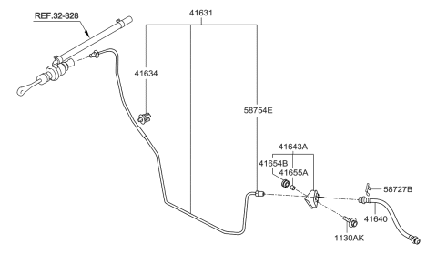 2014 Hyundai Elantra US Alabama made Clutch Master Cylinder Diagram