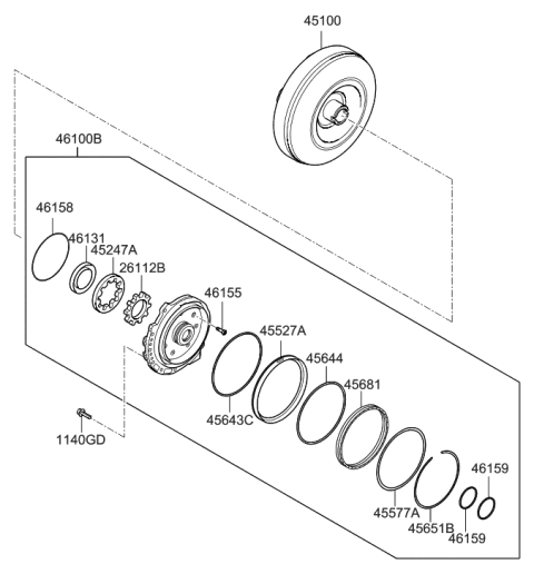 2014 Hyundai Elantra US Alabama made Oil Pump & TQ/Conv-Auto Diagram