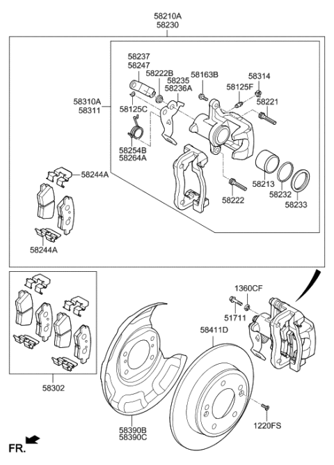 2014 Hyundai Elantra US Alabama made Rear Wheel Brake Diagram