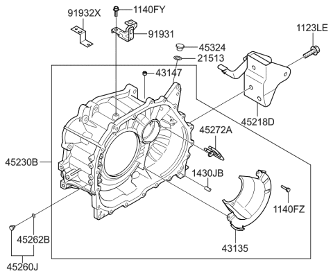 2014 Hyundai Elantra US Alabama made Auto Transmission Case Diagram 2