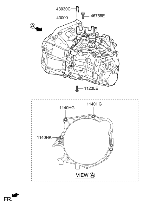 2014 Hyundai Elantra Transaxle Assy-Manual Diagram