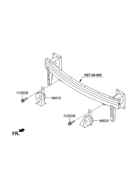 2015 Hyundai Elantra Horn Assembly-High Pitch Diagram for 96621-3X100