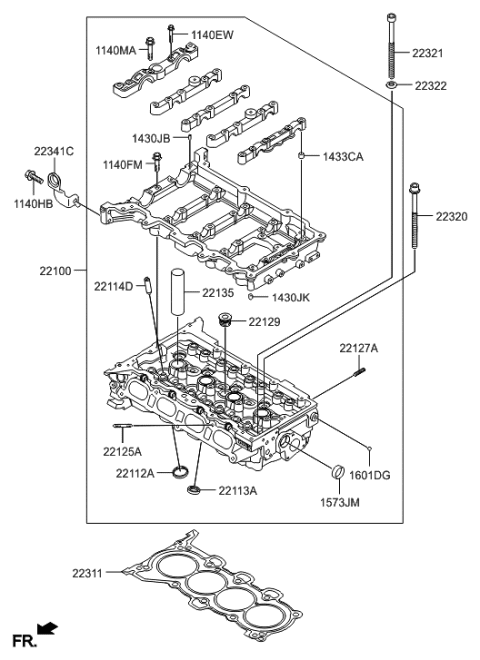 2014 Hyundai Elantra US Alabama made Cylinder Head Diagram