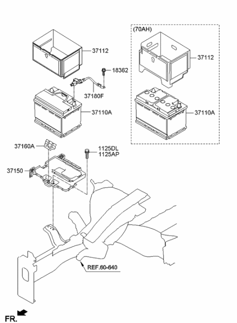2014 Hyundai Elantra US Alabama made Battery & Cable Diagram