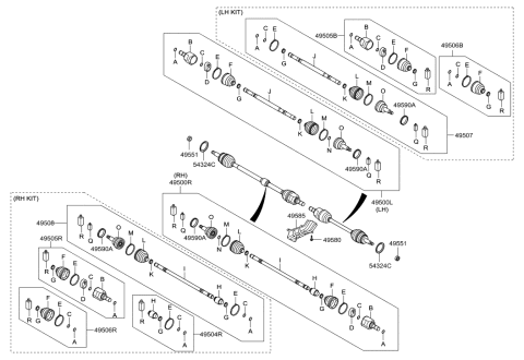 2011 Hyundai Accent New Body Style Drive Shaft (Front) Diagram