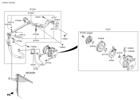 2011 Hyundai Accent New Body Style Air conditioning System-Cooler Line Diagram 1