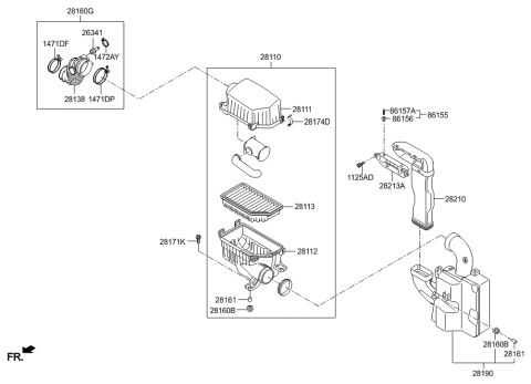 2011 Hyundai Accent New Body Style Air Cleaner Diagram