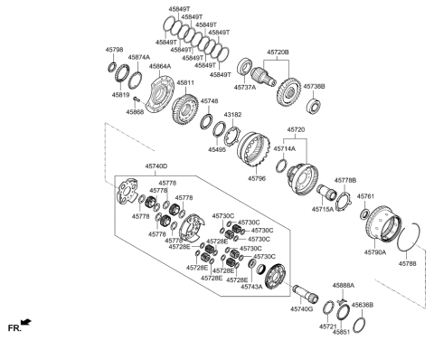 2012 Hyundai Accent Bearing-Automatic Transmission Transfer Gear Diagram for 45738-26000