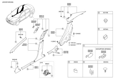 2014 Hyundai Accent Cover Assembly-Height Adjuster,RH Diagram for 85842-1R020-8M