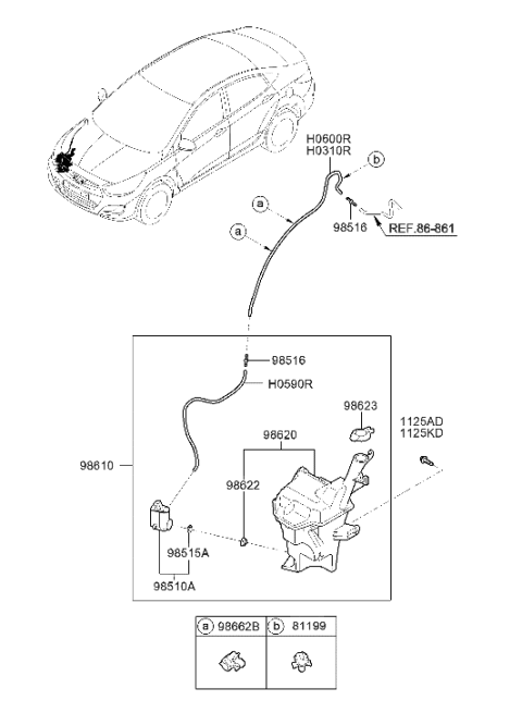 2011 Hyundai Accent New Body Style Windshield Washer Diagram 1