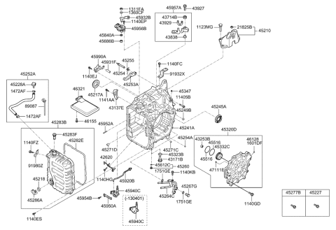 2011 Hyundai Accent New Body Style Auto Transmission Case Diagram 1