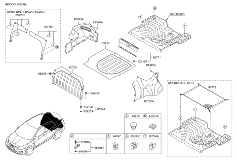 2012 Hyundai Accent Luggage Compartment Diagram 1