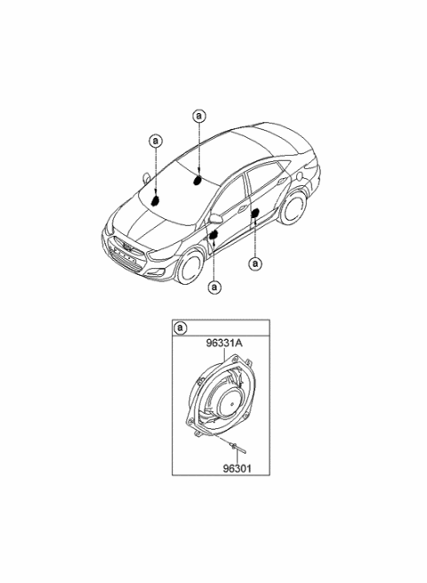 2017 Hyundai Genesis G90 Door Speaker Assembly Diagram for 96330-1R000