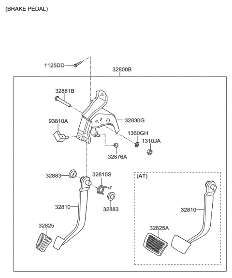 2011 Hyundai Accent New Body Style Brake & Clutch Pedal Diagram 1