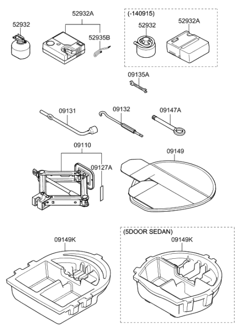 2011 Hyundai Accent New Body Style OVM Tool Diagram