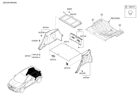 2011 Hyundai Accent New Body Style Luggage Compartment Diagram 2