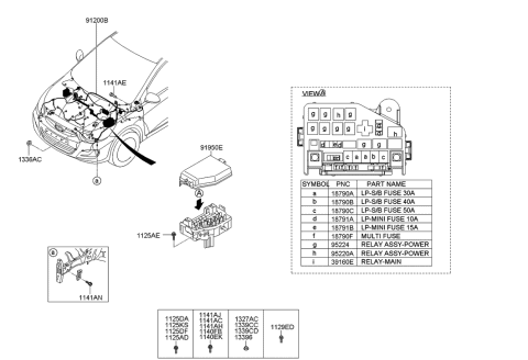 2011 Hyundai Accent Wiring Assembly-Front Diagram for 91221-1R493