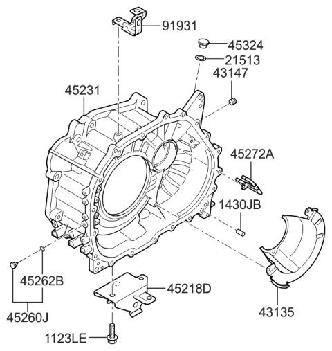2011 Hyundai Accent New Body Style Auto Transmission Case Diagram 2