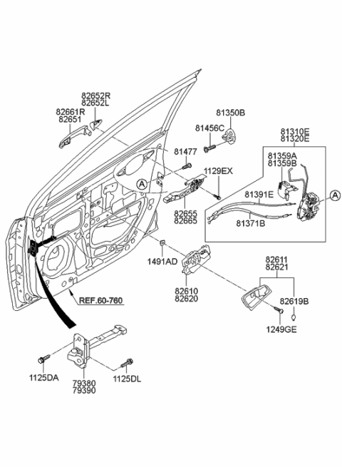 2011 Hyundai Accent New Body Style Front Door Locking Diagram