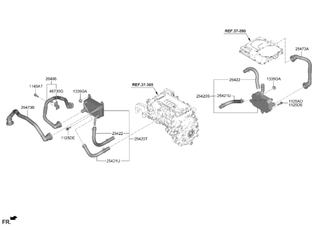 2023 Hyundai Genesis GV60 HOSE-OIL COOLER Diagram for 25421-GI700