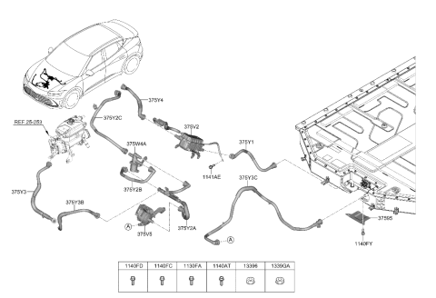 2023 Hyundai Genesis GV60 High Voltage Battery System Diagram 1