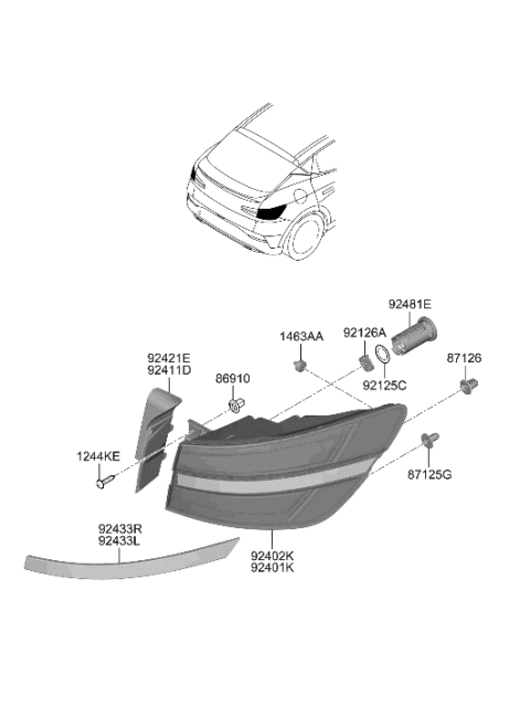 2023 Hyundai Genesis GV60 Rear Combination Lamp Diagram