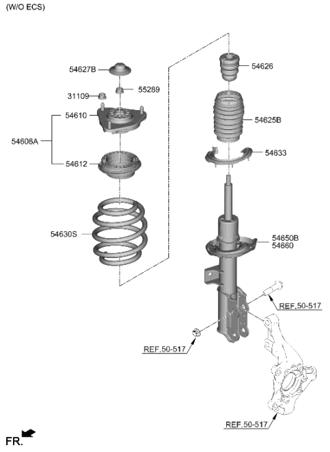 2023 Hyundai Genesis GV60 Front Spring & Strut Diagram 1