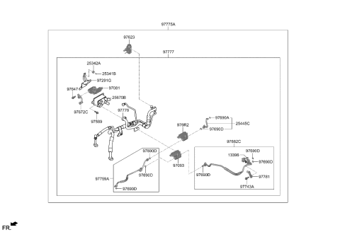 2023 Hyundai Genesis GV60 Air conditioning System-Cooler Line Diagram 1