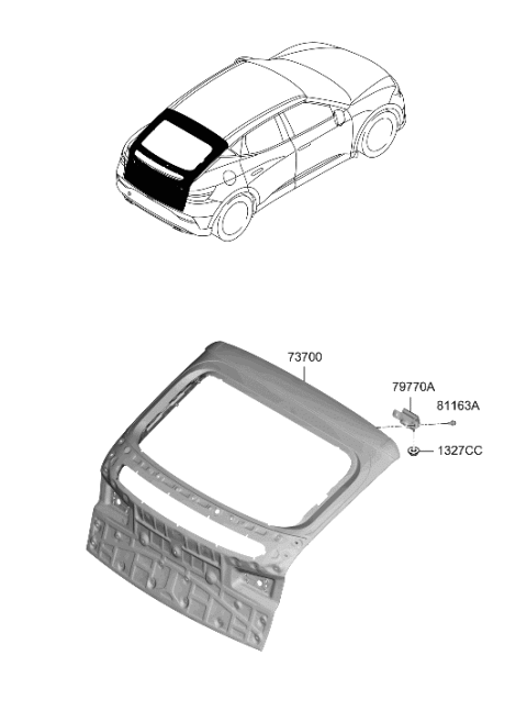 2023 Hyundai Genesis GV60 Tail Gate Diagram