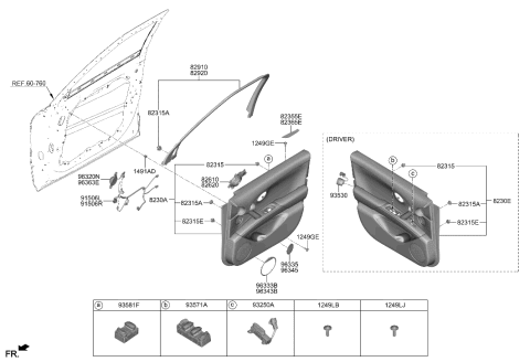 2023 Hyundai Genesis GV60 Front Door Trim Diagram