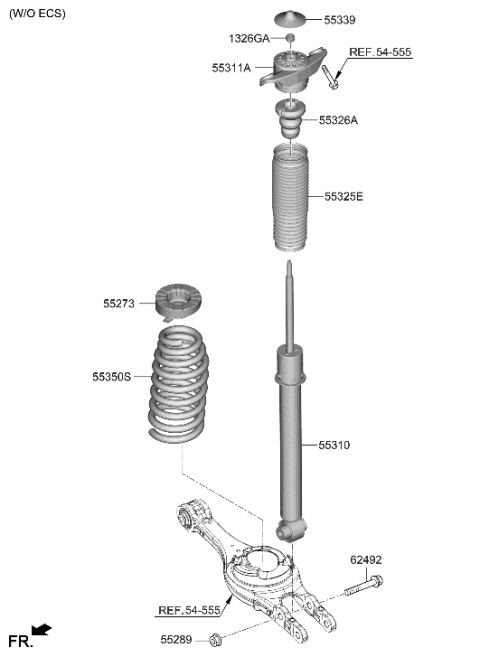 2023 Hyundai Genesis GV60 Rear Spring & Strut Diagram 1