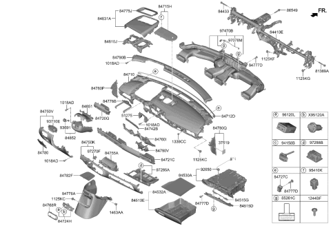 2023 Hyundai Genesis GV60 Crash Pad Diagram