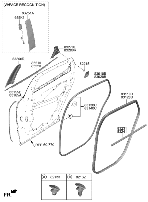 2023 Hyundai Genesis GV60 Rear Door Moulding Diagram