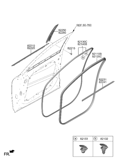 2023 Hyundai Genesis GV60 Front Door Moulding Diagram